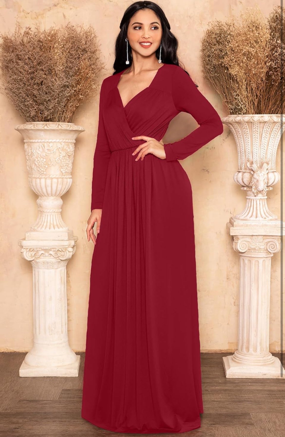 Long Sleeve Elegant Maxi Dress 3XL