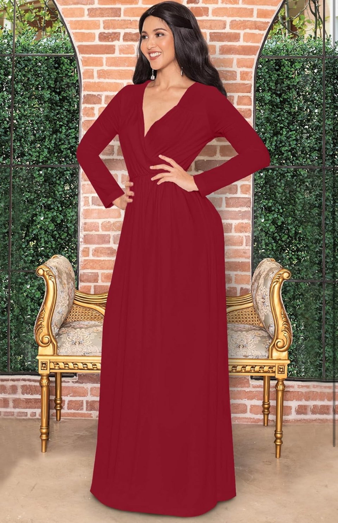 Long Sleeve Elegant Maxi Dress 3XL