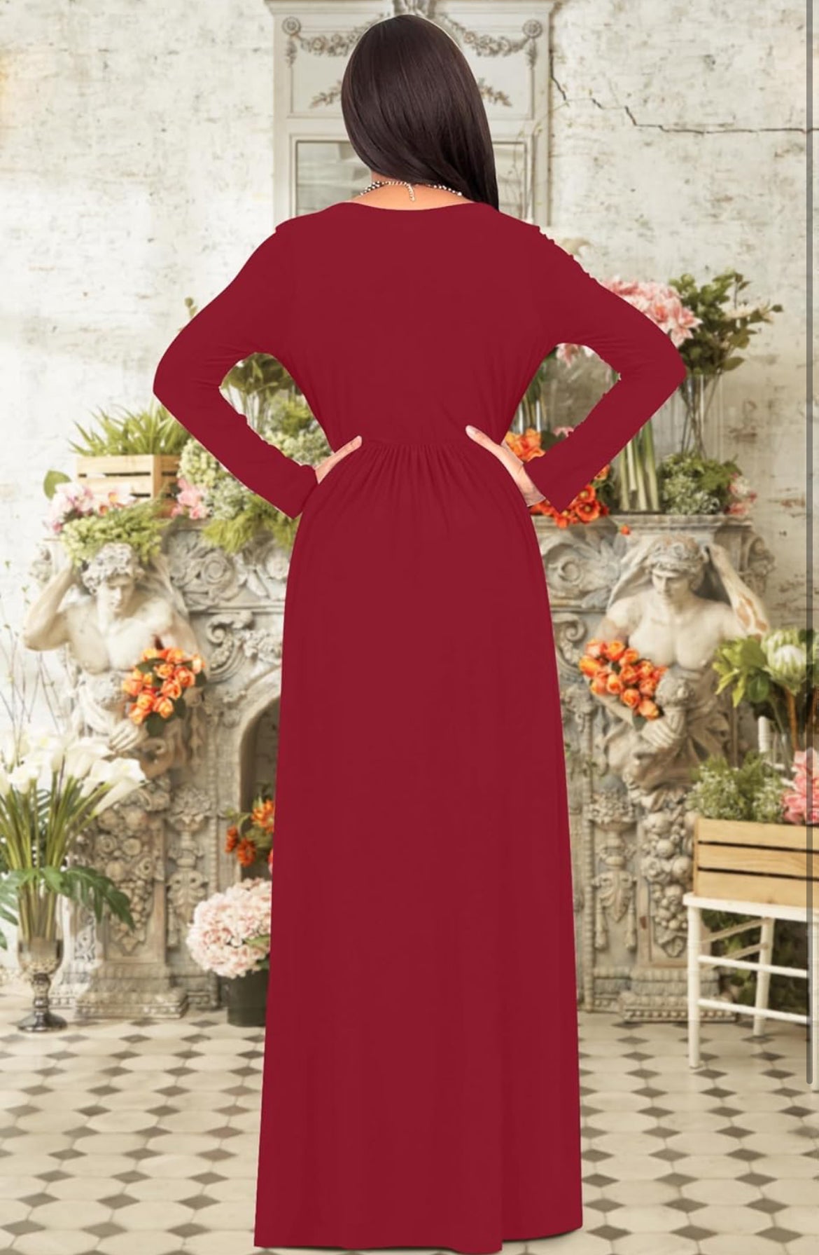 Long Sleeve Elegant Maxi Dress 3XL