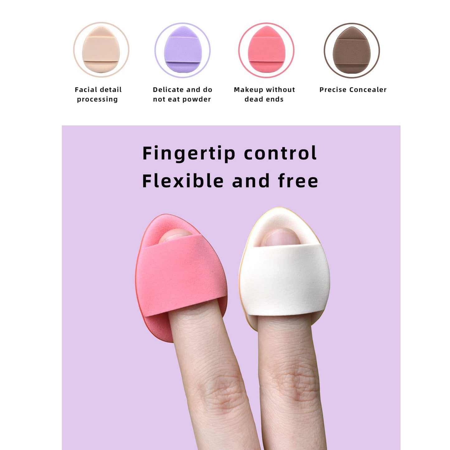 Finger makeup sponge