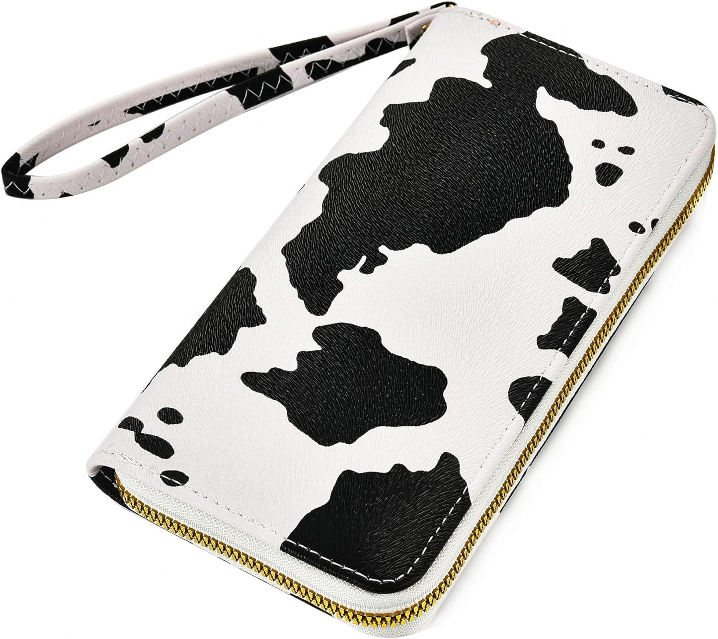 Cow Print Wristlet Purse Clutch Handbag