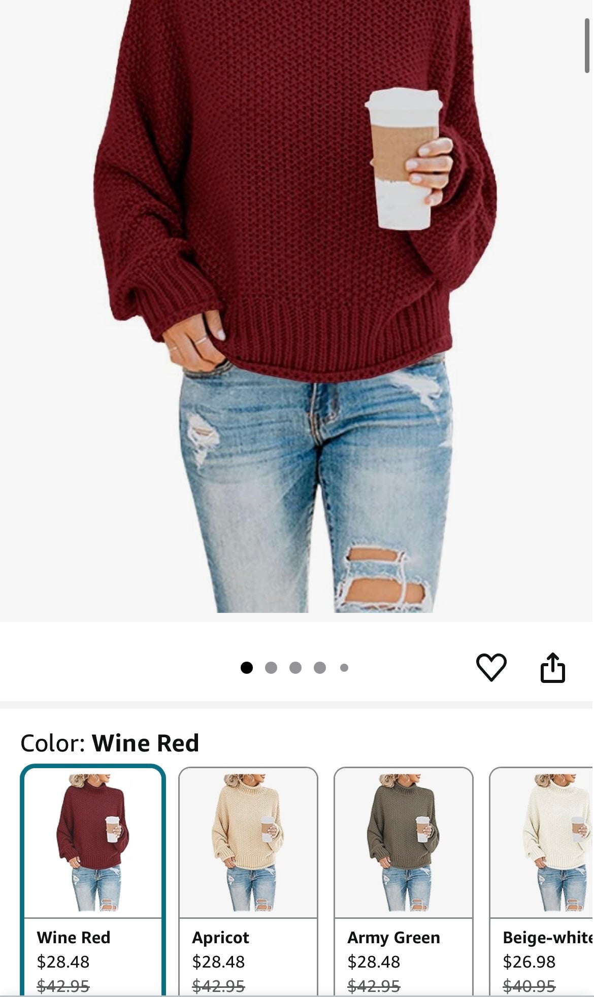 Turtleneck Oversized Sweater MEDIUM