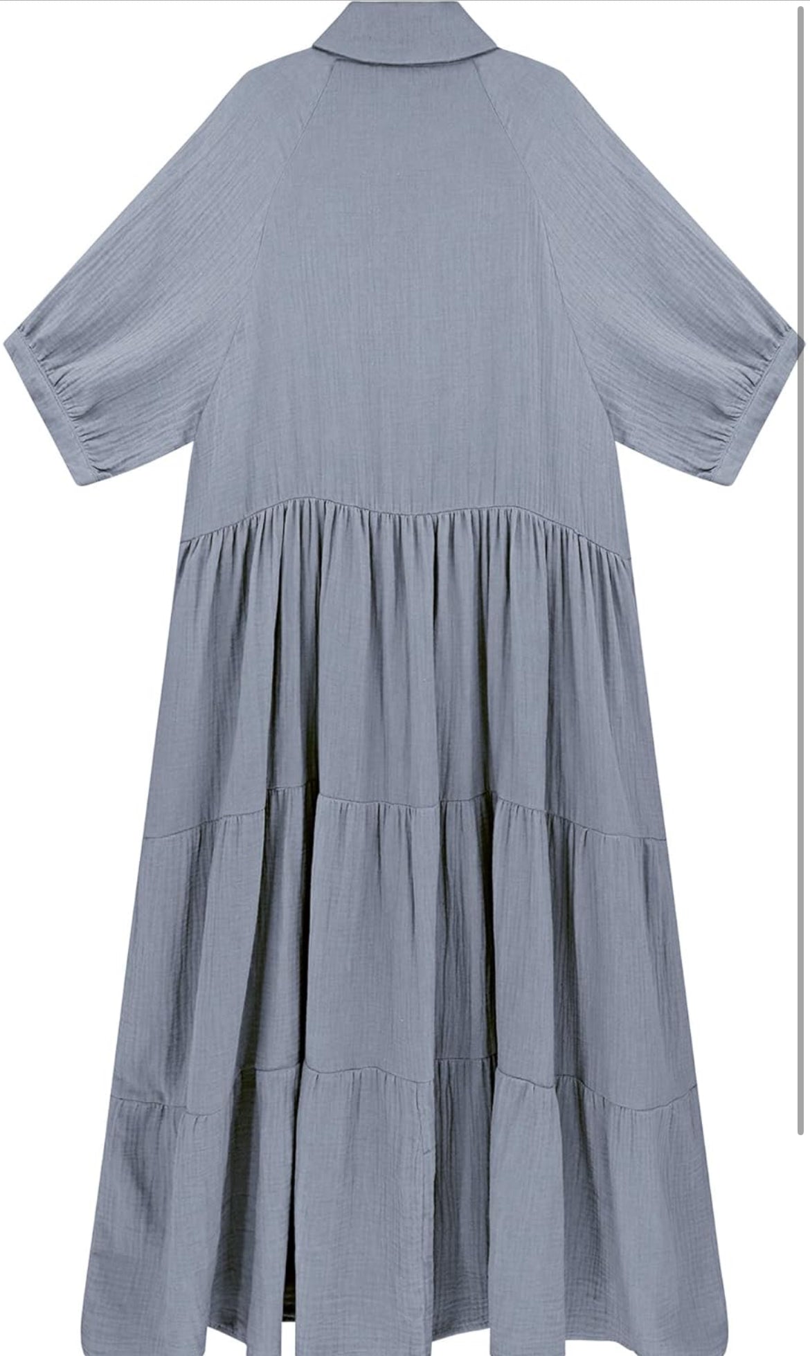 Half Sleeve Button Down Dress XL