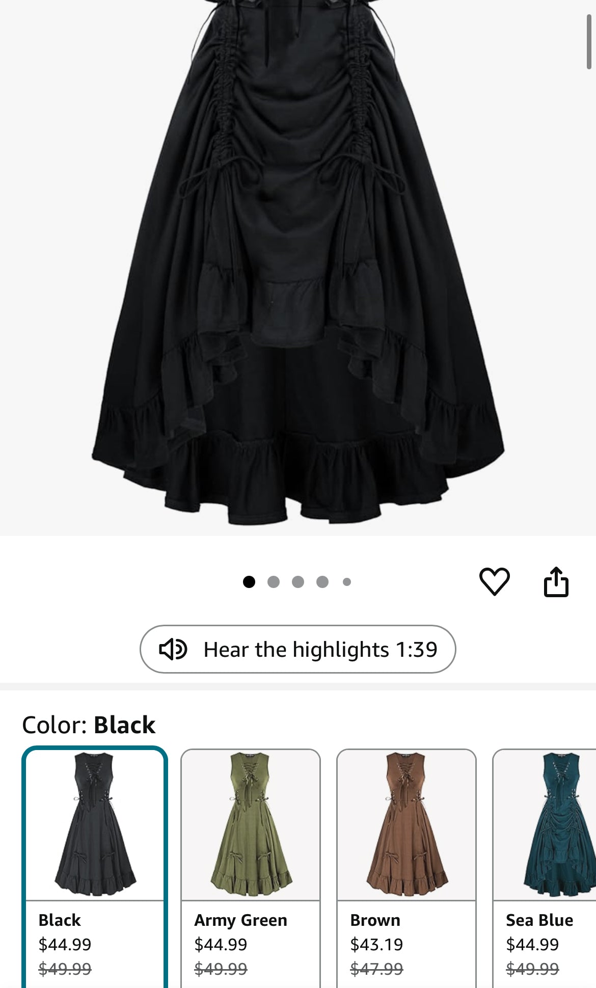 renaissance steampunk dress MEDIUM
